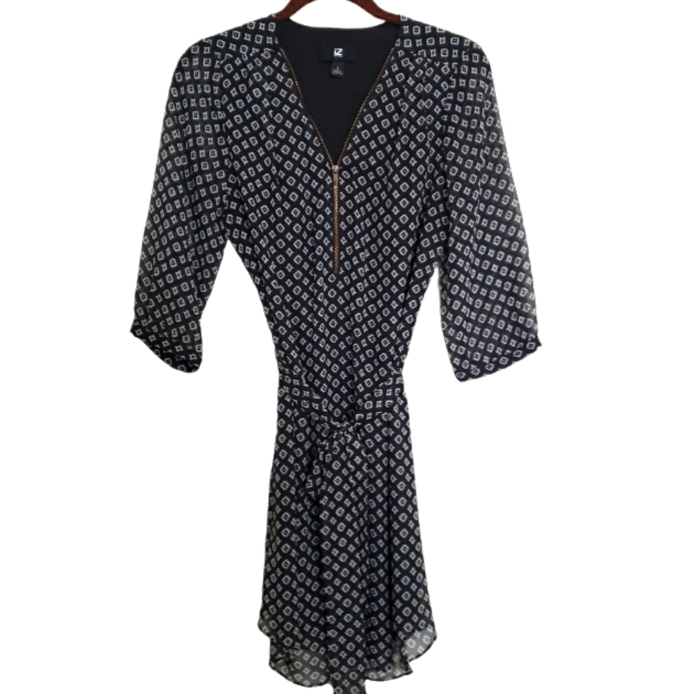 Junior Navy Zipper Pull Dress S